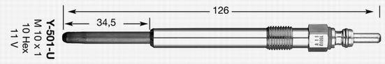 NGK Glow Plug Y-501U (3786)