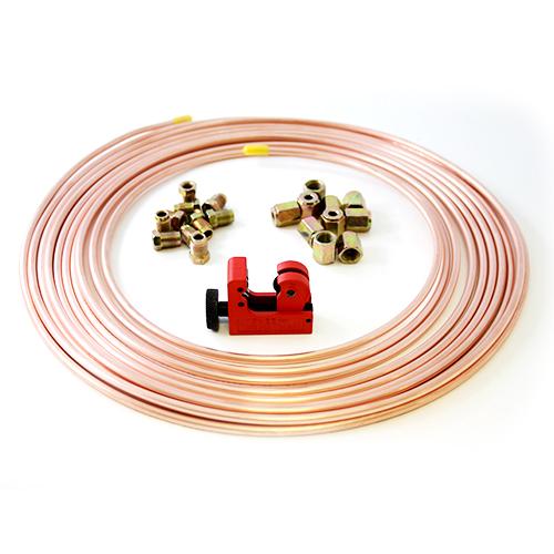 25ft Brake Copper Pipe/10 x Male Nuts/10 x Female Nuts/Tube Cutter - Vroom Classics