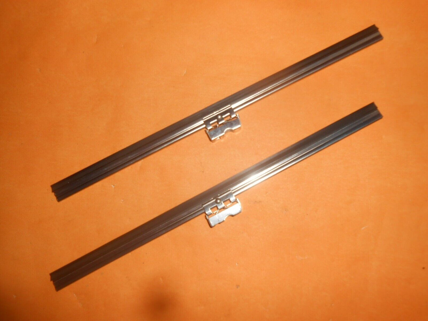 LAND ROVER SERIES 1-2A STAINLESS STEEL 10" long FLAT WIPER BLADES. SPOON FIT