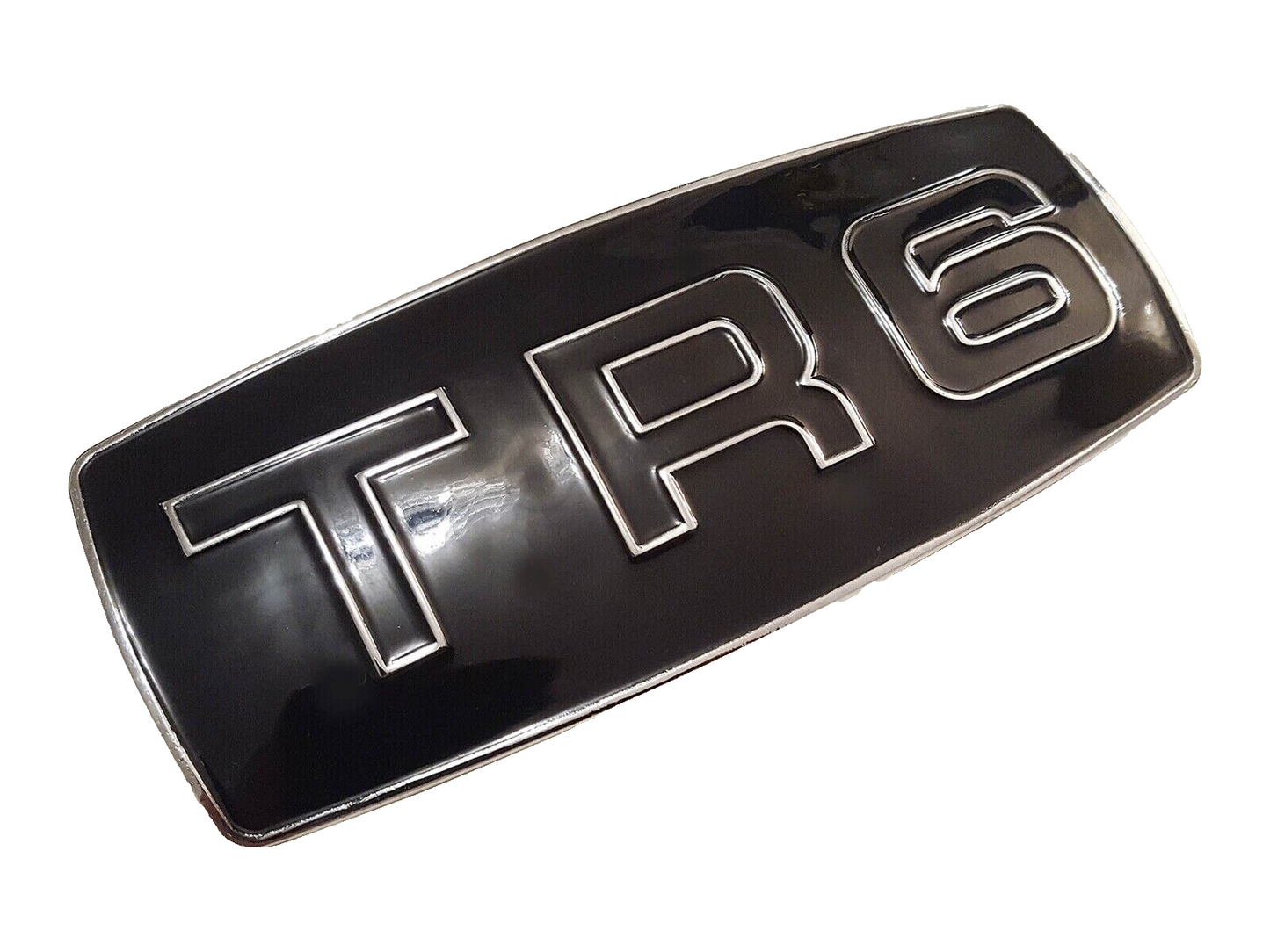TRIUMPH TR6 (1968-73) NEW METAL ENAMEL FRONT GRILL BADGE - OE PART NO 625662
