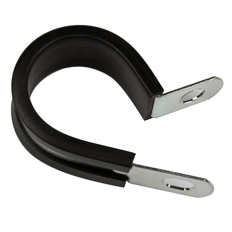70mm Mild Steel Zinc Plated W1 Cable rubber lined Hose Clamp P CLIP 10 Pack - Vroom Classics