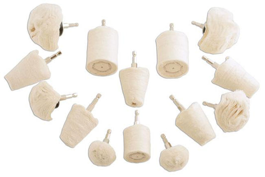 Gunson 77098 Buffing Mop Kit - 14pc Suitable for use with electric drills