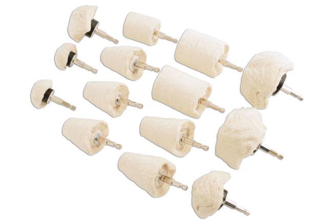 Gunson 77098 Buffing Mop Kit - 14pc Suitable for use with electric drills