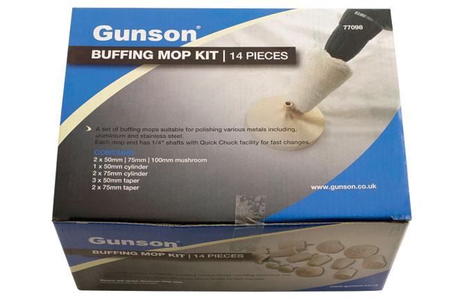 Gunson 77098 Buffing Mop Kit - 14pc Suitable for use with electric drills