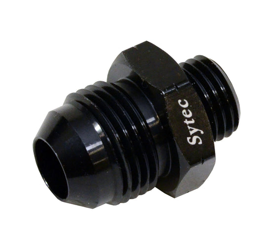 Sytec Alloy Straight Fuel Union Male/Male (Black)  (BFU217)