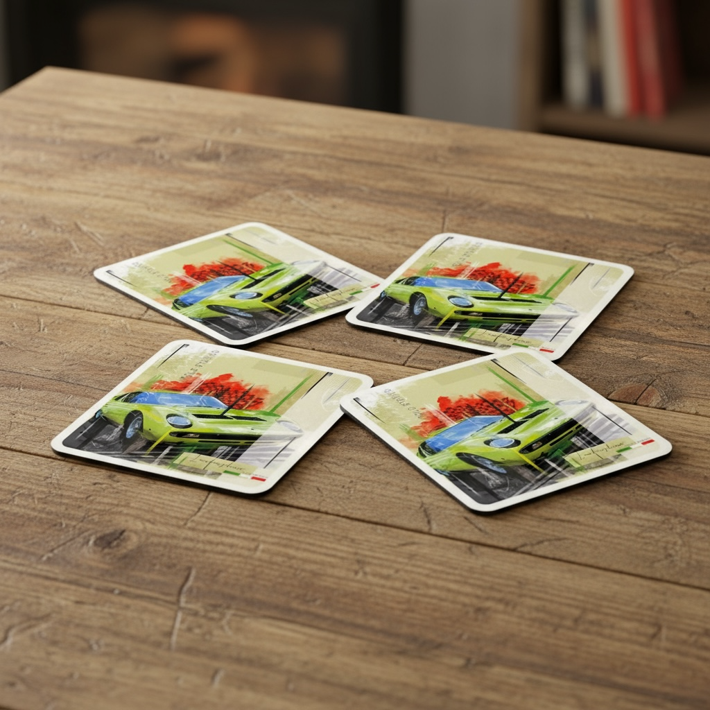 Lamborghini Miura Pop Art Coasters