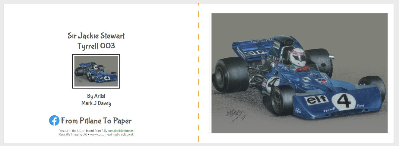 Sir Jackie Stewart’s Tyrrell 003 Ford Christmas Cards