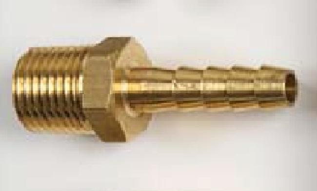 Brass Hose Tail Male BSP Parallel 1/4" I/D Hose - 1/4" BSP - Petrol Fuel Pipe