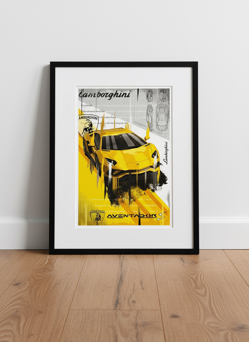 Lamborghini Aventador S Pop Art Print