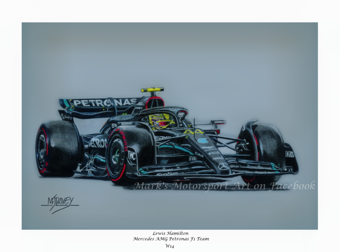 Sir Lewis Hamilton in the Mercedes-Benz W14 - Limited Edition Giclee Print
