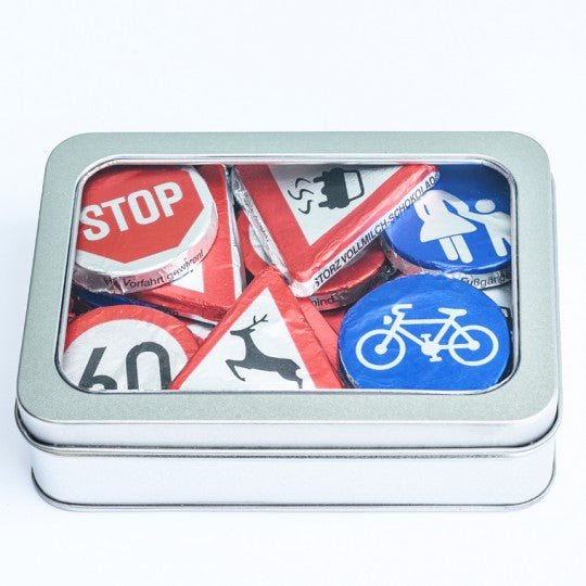 Chocolate Road Signs Gift Tin - Vroom Classics