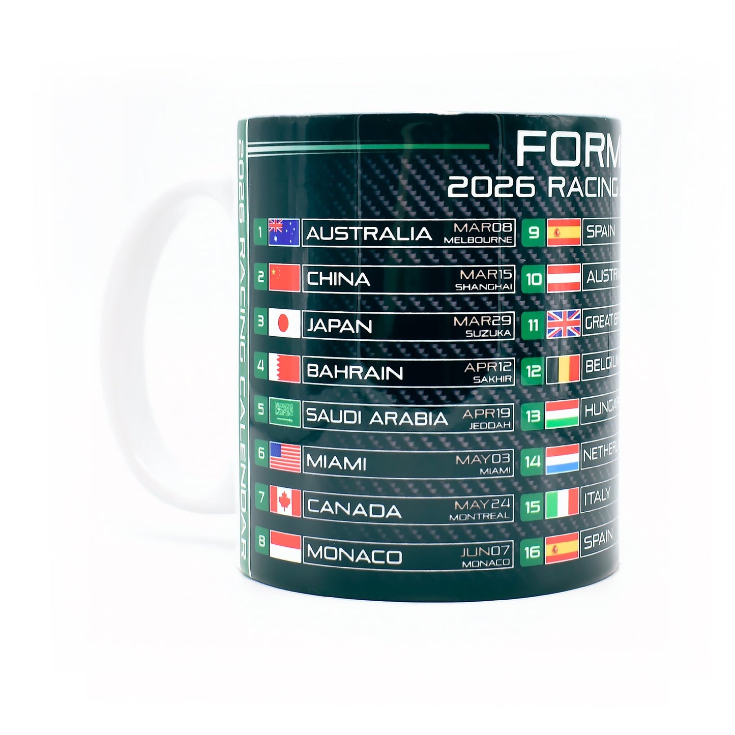 Formula 1 calendar Mug 2026 - Vroom Classics
