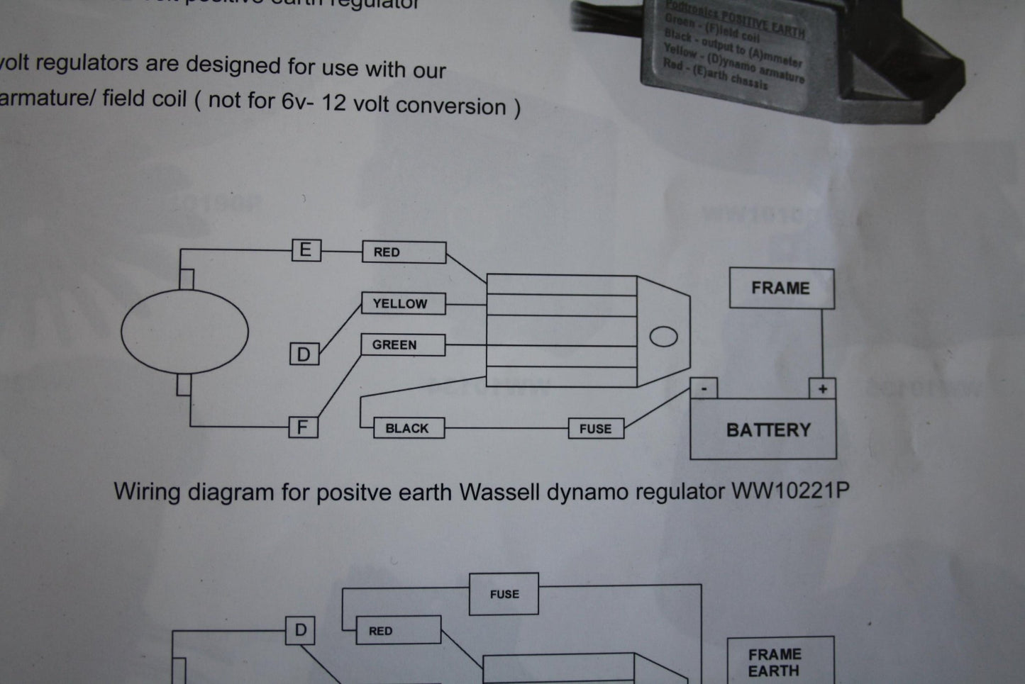 GS10221P - 6V DC REGULATOR - WASSELL solid state Positive Replaces MCR2. - Vroom Classics