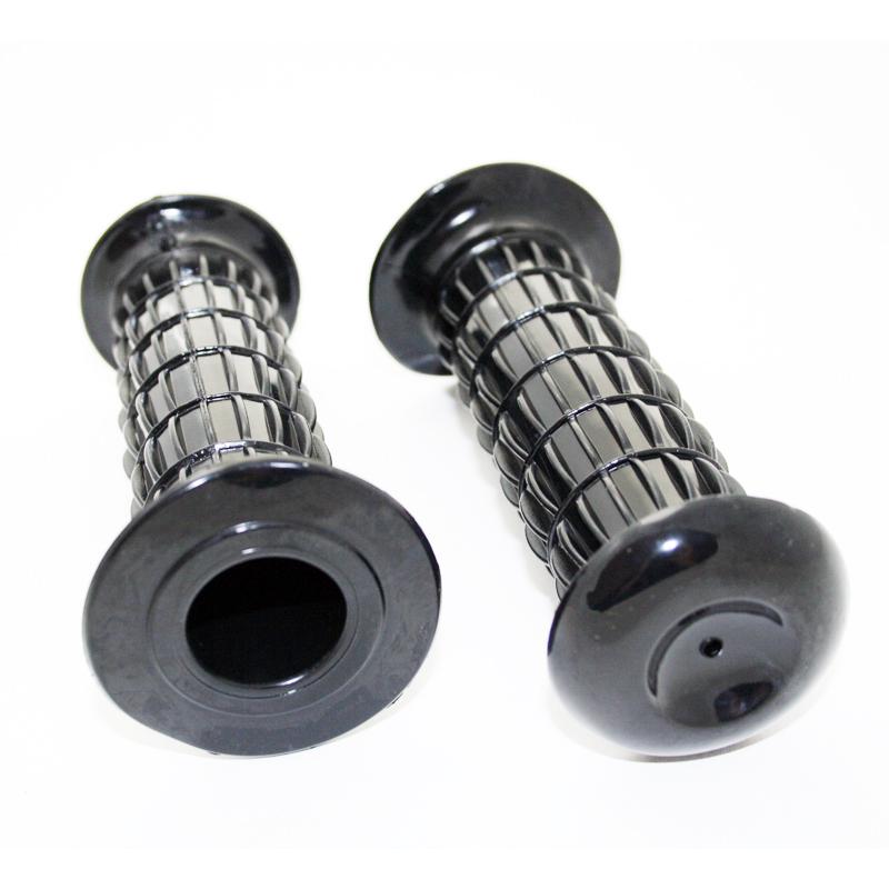GS15011 - HANDLEBAR GRIPS - Kawasaki Pair of Black Classic Kawasaki OEM style. - Vroom Classics