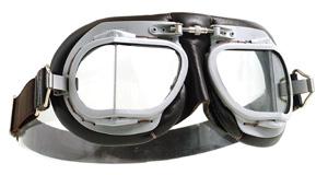 GS46003 - GOGGLES - HALCYON Mk9 Super jet , silver painted frame. - Vroom Classics