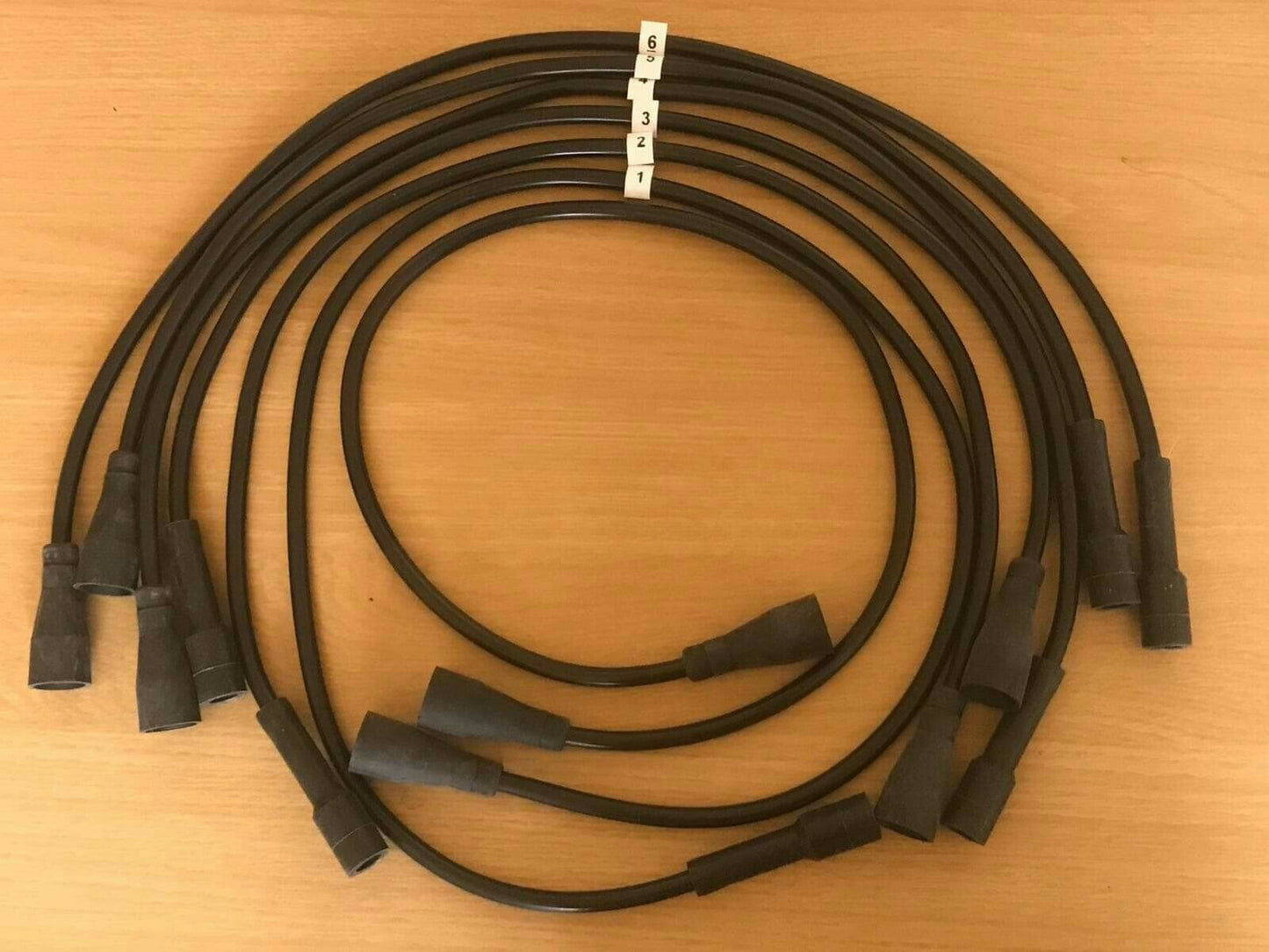 Ignition Lead Sets - Ferrari Dino 2.0/2.4 V6 Black Copper Core HT Leads - Vroom Classics