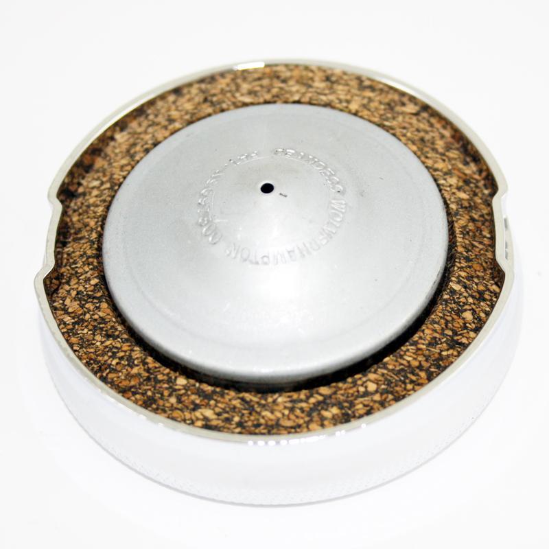 Motorcycle Fuel Tank Cap Standard 2 1/2" flat top chrome cap OEM 82 3220 - Vroom Classics