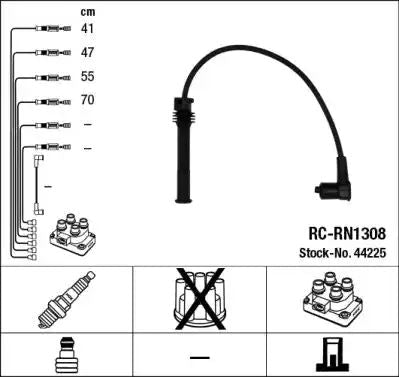 NGK / NTK Ignition Lead Set 44225 RC - RN1308 4 Circuit - Vroom Classics