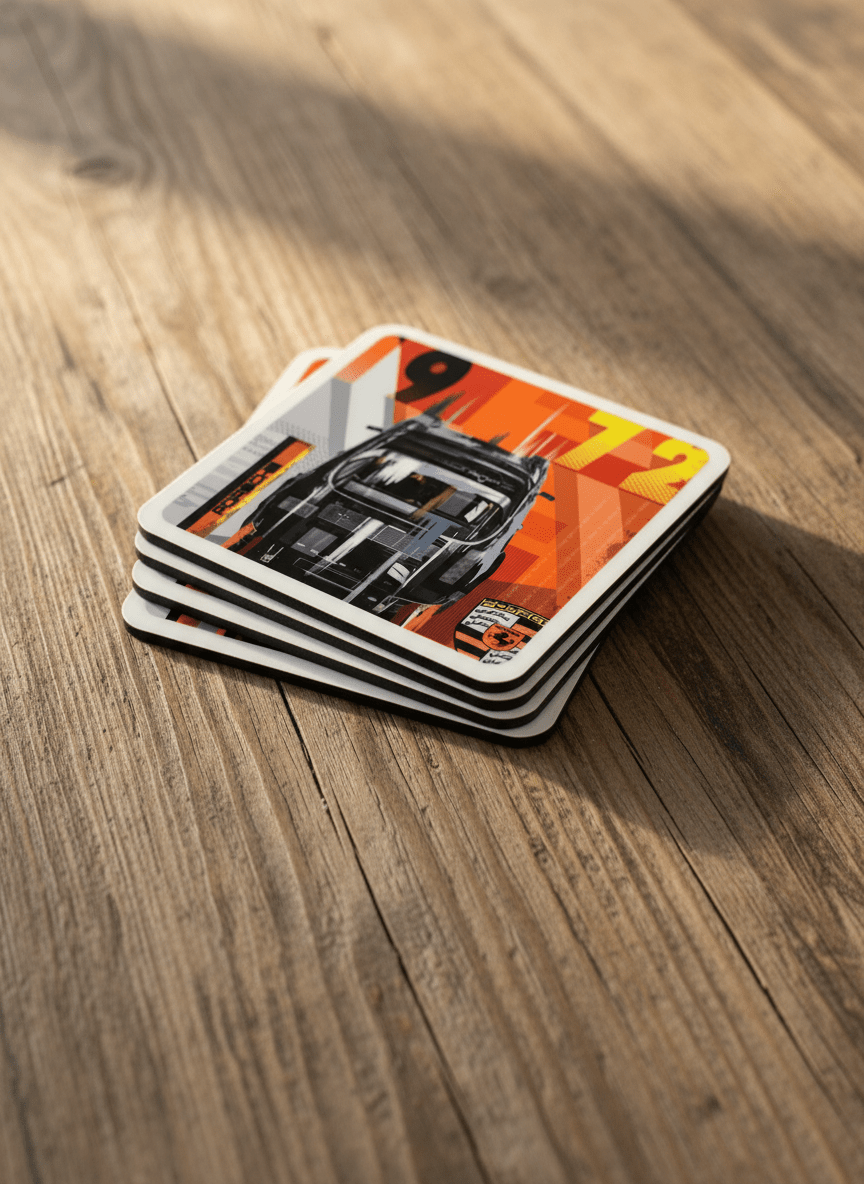 Porsche 911 Targa Pop Art Coasters - Vroom Classics