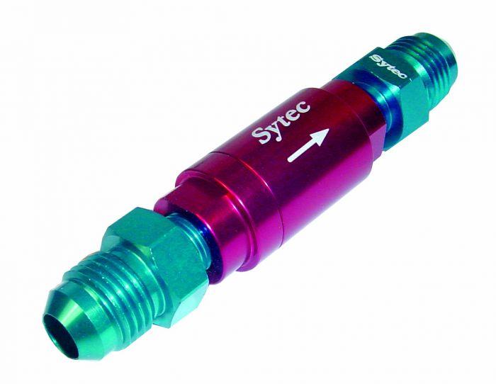 Sytec One Way Valve with Male JIC - 6 Connections (Red) (OWVS200 - R) - Vroom Classics
