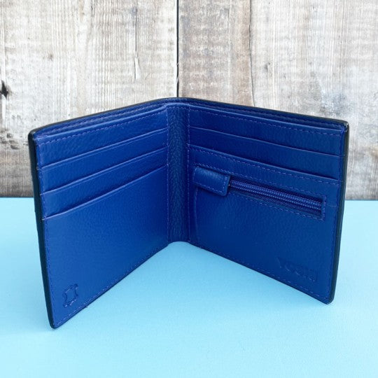 Blue Interior Leather Wallet
