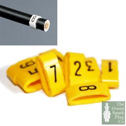 1 Pack - 7mm Cable Plug Lead Numbers - Markers 1 to 8 - Yellow