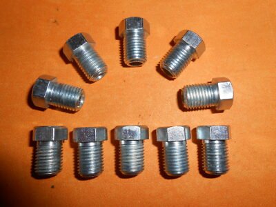 10 x 3/8" UNF 24Tpi short Shoulder Imperial Brake Pipe Fittings Unions 3/16"Pipe - Vroom Classics