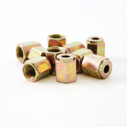 10 x Steel Female Brake Pipe Tube Tubing Nut For 3/16 Pipe 10mm x 1mm Thread - Vroom Classics