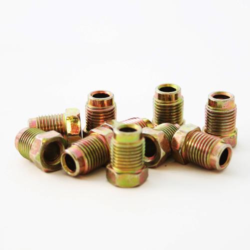 10 x Steel Short Male Brake Pipe Tube Tubing Nut For 3/16 Pipe 10mm x 1mm Thread - Vroom Classics