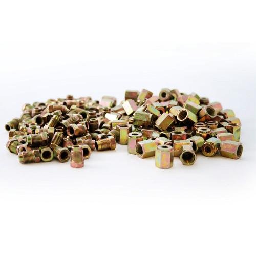 100 x Steel Short Male Brake Pipe Tube Nut 100 x Female Pipe Nut 10mm x 1mm 3/16 - Vroom Classics
