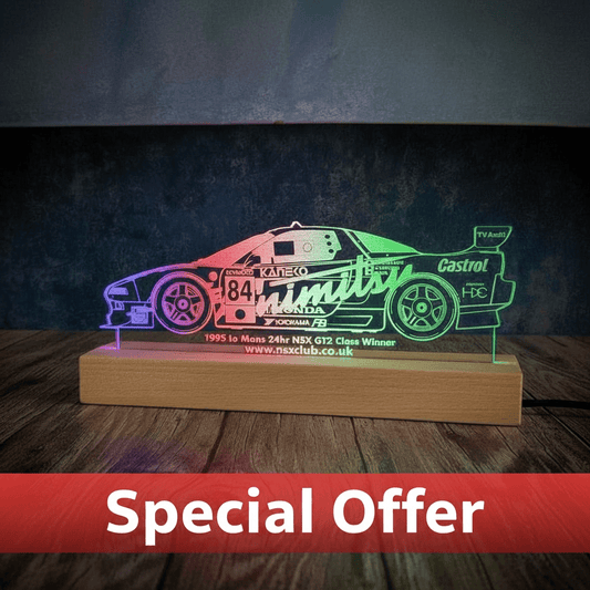 1995 Honda NSX GT2 84 – Le Mans 24hr Winner Laser - Etched Perspex Light Display - Vroom Classics
