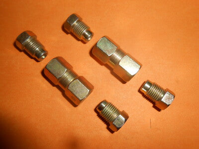 2 way Female Connector M10 x 1mm Metric for Brake Pipe 3/16" Pipe x2
