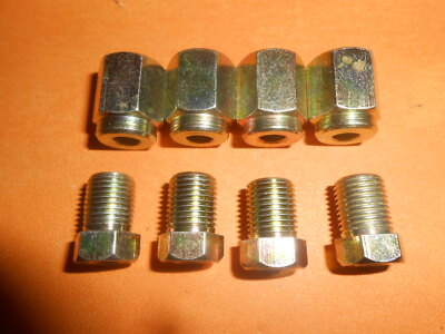 M10 x 1mm Male & Female Metric Brake Pipe Fittings Unions 3/16" Pipe x4