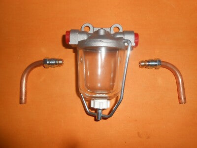 CLASSIC CAR(AC DELCO TYPE)GLASS BOWL FUEL FILTER +pipe fixing kit(Right to Left)