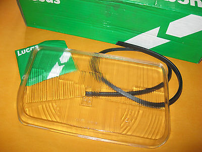 FORD SIERRA 11" wide (82-84) NEW DRIVERS SIDE O/S HEADLIGHT GLASS & SEAL - LUCAS