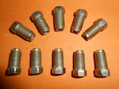 M10 x 1mm Long Shoulder Metric Brake Pipe Fittings Unions 3/16" Pipe x10