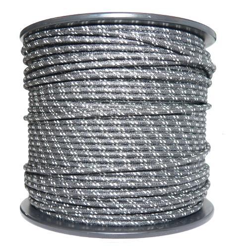 1M Cotton Braided Automotive Electrical Wire Cable 18 Gauge Black & White Fleck - Vroom Classics