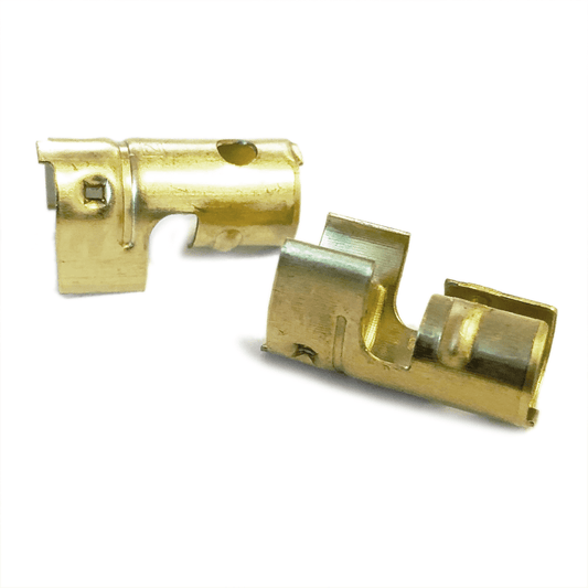 1x HT Brass push in terminal for distributor coil - 7mm 8mm Straight Crimp Type - Vroom Classics