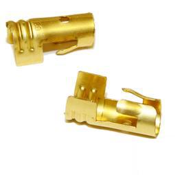 1x HT Brass push in terminal for distributor coil - 7mm 8mm Straight Crimp Type - Vroom Classics