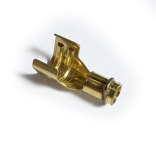 1x HT push in terminal for coil or M4 spark plug - 7mm 8mm Straight Crimp - Brass - Vroom Classics