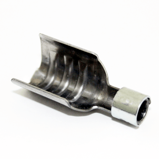 1x HT push in terminal for coil or M4 spark plug - 7mm 8mm Straight Crimp - Steel - Vroom Classics