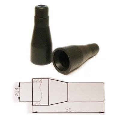 1x HT Silicone PVC insulators for coil - 7mm Straight Black - Vroom Classics