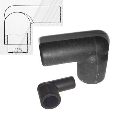 1x HT Silicone PVC insulators for distributor coil - 7mm 8mm Right Angle Black - Vroom Classics