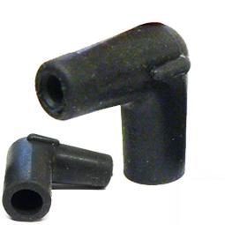 1x HT Silicone PVC insulators for spark plug 7mm 8mm Right Angle Black - Vroom Classics