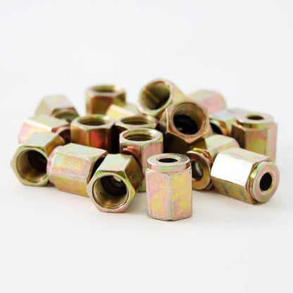 20 x Steel Female Brake Pipe Tube Tubing Nut For 3/16 Pipe 10mm x 1mm Thread - Vroom Classics