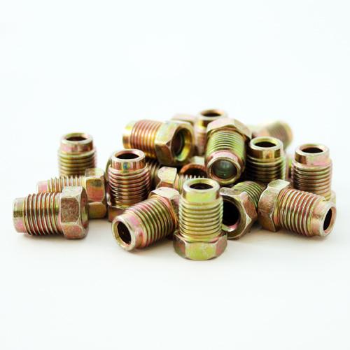 20 x Steel Short Male Brake Pipe Tube Tubing Nut For 3/16 Pipe 10mm x 1mm Thread - Vroom Classics