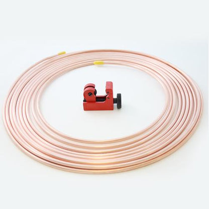 25ft Brake Copper Petrol Pipe. 3/16 OD x 0.131 ID + Mini Tubing cutter - Vroom Classics