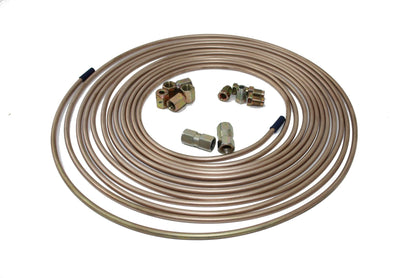25ftx Cupro Copper Nickel Brake Pipe 3/16" 5x Male & Female Nut 2x Joiner 10x1mm - Vroom Classics