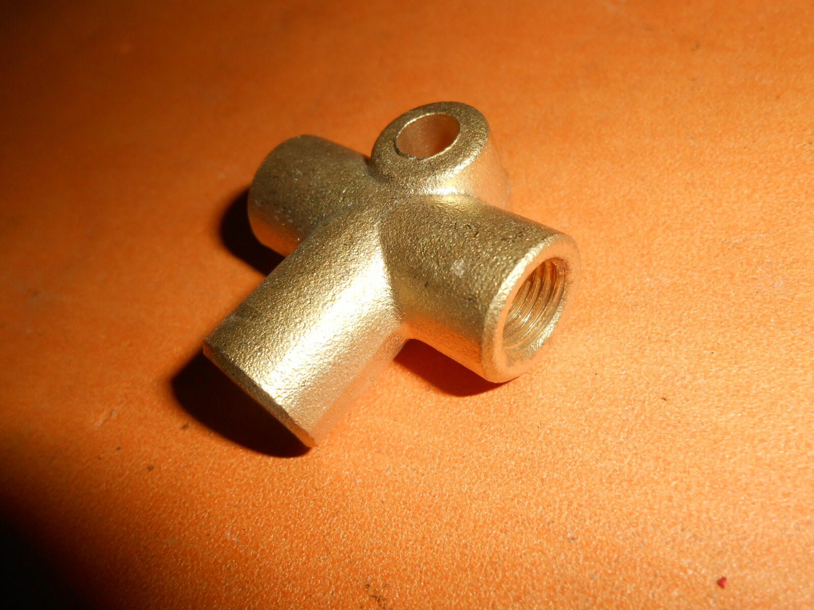 3 Way Brake Pipe 7/16" UNF Brass T Piece +3 Imperial Brake Unions for 1/4" Pipe - Vroom Classics