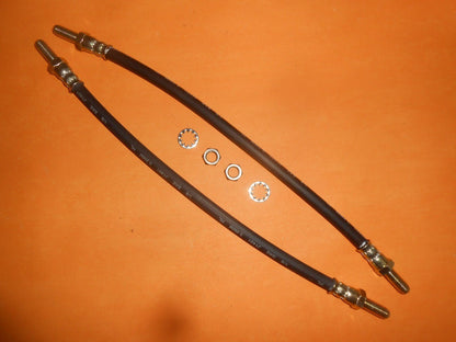 3/8" UNF x 370mm long HYDRAULIC FLEXIBLE BRAKE HOSES PAIR - Vroom Classics